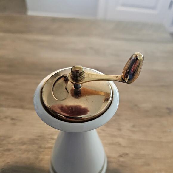 Vintage Lenox Caribee Ivory Golden Wreath Rope Design Pepper Mill Grinder MCM - Picture 8 of 14